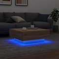 Miniatyrbild 4 av 11: vidaXL Soffbord med LED sonoma-ek 80x80x31 cm