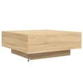 Miniatyrbild 9 av 11: vidaXL Soffbord med LED sonoma-ek 80x80x31 cm