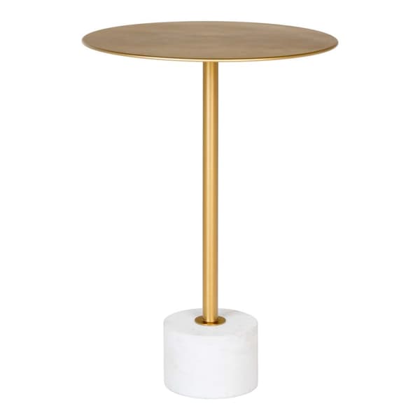 Lecco sofabord , hjørnebord Ø41cm marmor messing, marmor.