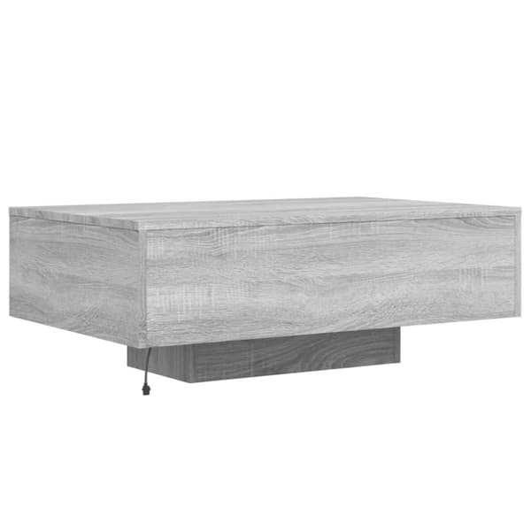 vidaXL sofabord med LED-lys 85x55x31 cm grå sonoma-eg