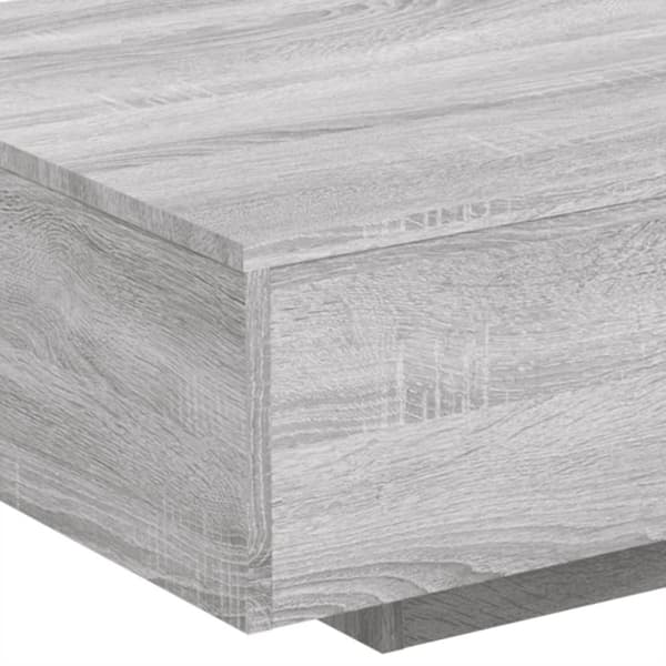 vidaXL sofabord med LED-lys 85x55x31 cm grå sonoma-eg