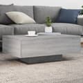 Miniatyrbillede 1 af 11: vidaXL sofabord med LED-lys 85x55x31 cm grå sonoma-eg