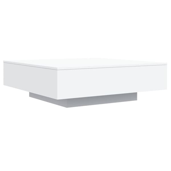 vidaXL sofabord med LED-lys 100x100x31 cm hvid