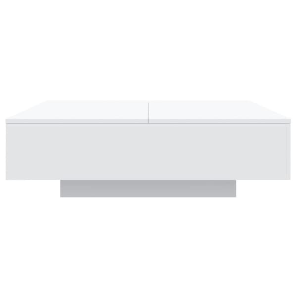 vidaXL sofabord med LED-lys 100x100x31 cm hvid