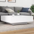 Miniatyrbillede 1 af 11: vidaXL sofabord med LED-lys 100x100x31 cm hvid