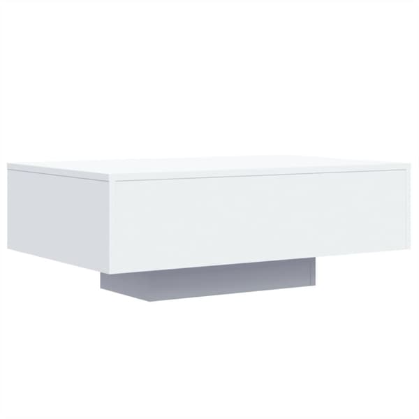 vidaXL Salongbord med LED-lys hvit 85x55x31 cm