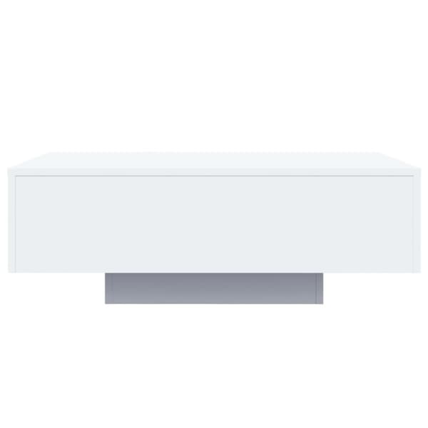 vidaXL Salongbord med LED-lys hvit 85x55x31 cm