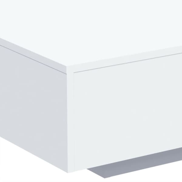 vidaXL Salongbord med LED-lys hvit 85x55x31 cm