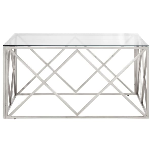 vidaXL Soffbord silver rostfritt stål och härdat glas