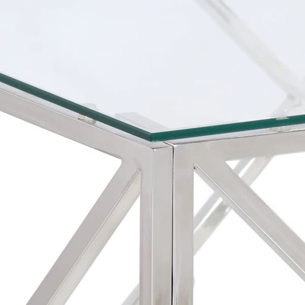 vidaXL Soffbord silver rostfritt stål och härdat glas