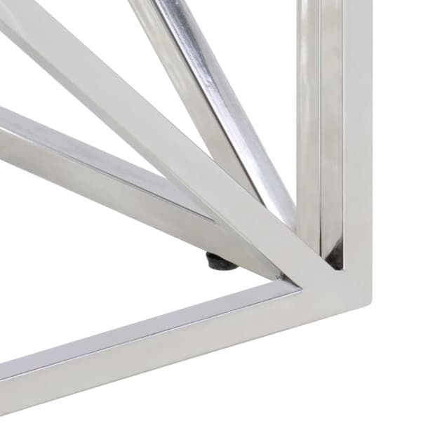 vidaXL Soffbord silver rostfritt stål och härdat glas