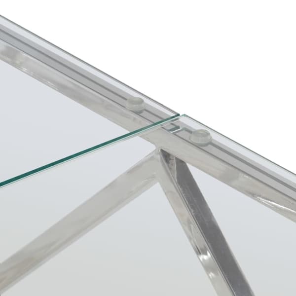 vidaXL Soffbord silver rostfritt stål och härdat glas