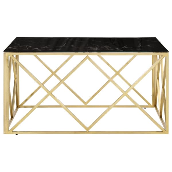 vidaXL Soffbord guld rostfritt stål och härdat glas