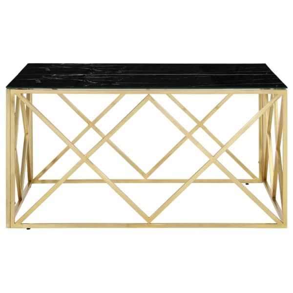 vidaXL Soffbord guld rostfritt stål och härdat glas