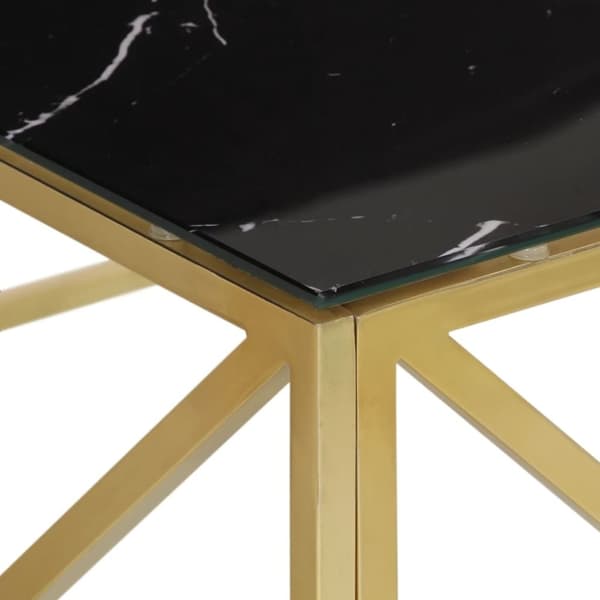 vidaXL Soffbord guld rostfritt stål och härdat glas