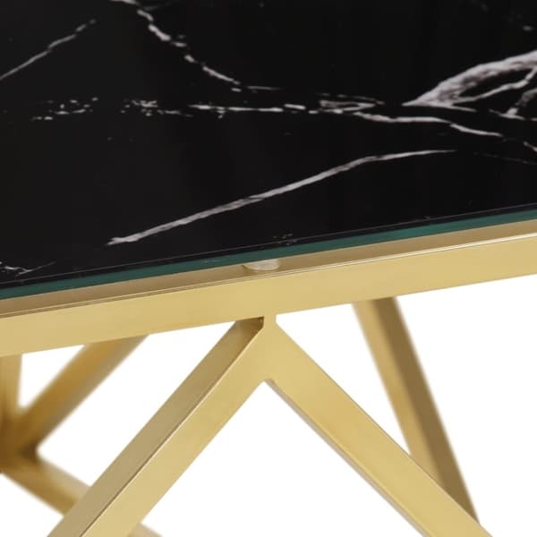 vidaXL Soffbord guld rostfritt stål och härdat glas