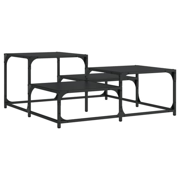 vidaXL Soffbord svart 87,5x87,5x40 cm konstruerat trä
