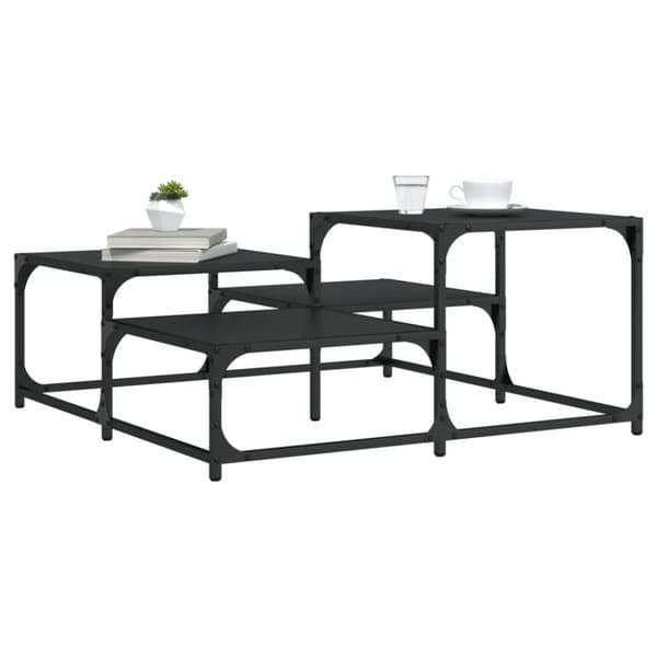 vidaXL Soffbord svart 87,5x87,5x40 cm konstruerat trä