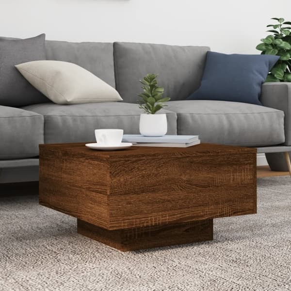 vidaXL Sohvapöytä ruskea tammi 55x55x31 cm tekninen puu