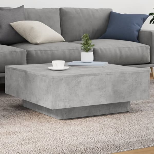 vidaXL Salongbord betonggrå 80x80x31 cm sponplate