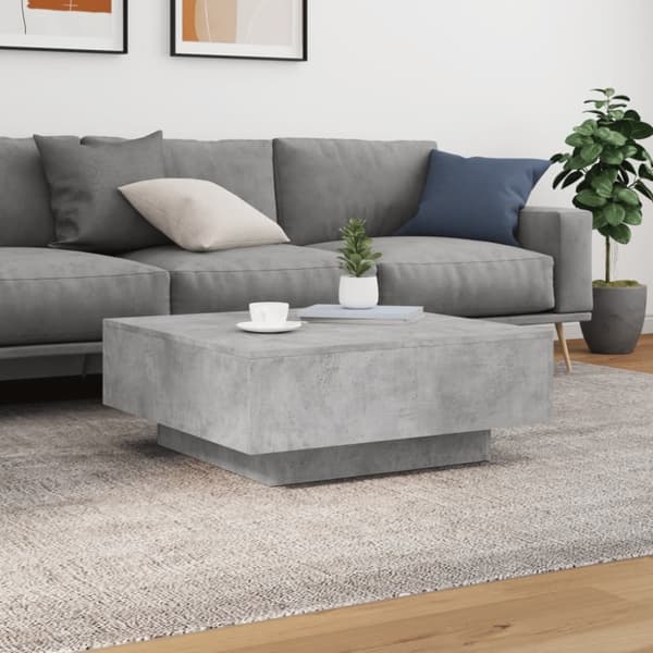 vidaXL Salongbord betonggrå 80x80x31 cm sponplate