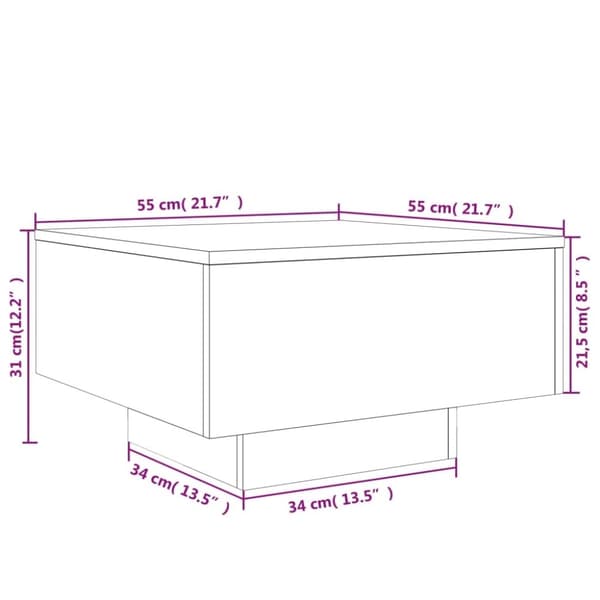 vidaXL Soffbord vit 55x55x31 cm konstruerat trä
