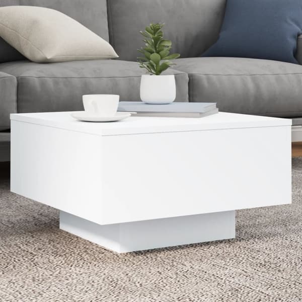 vidaXL Soffbord vit 55x55x31 cm konstruerat trä