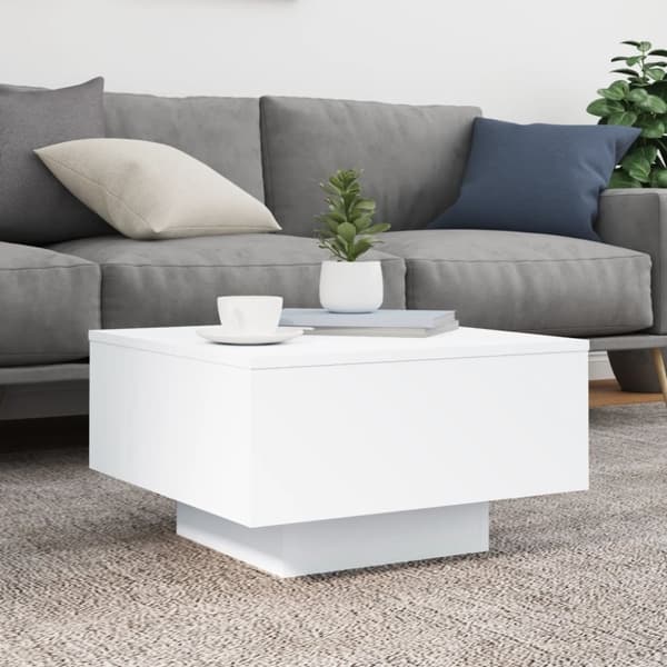 vidaXL Soffbord vit 55x55x31 cm konstruerat trä
