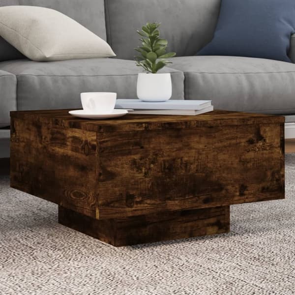 vidaXL sofabord 55x55x31 cm konstrueret træ røget egetræsfarve