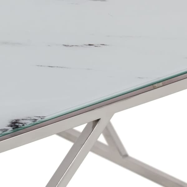 vidaXL Salongbord sølv rustfritt stål og herdet glass