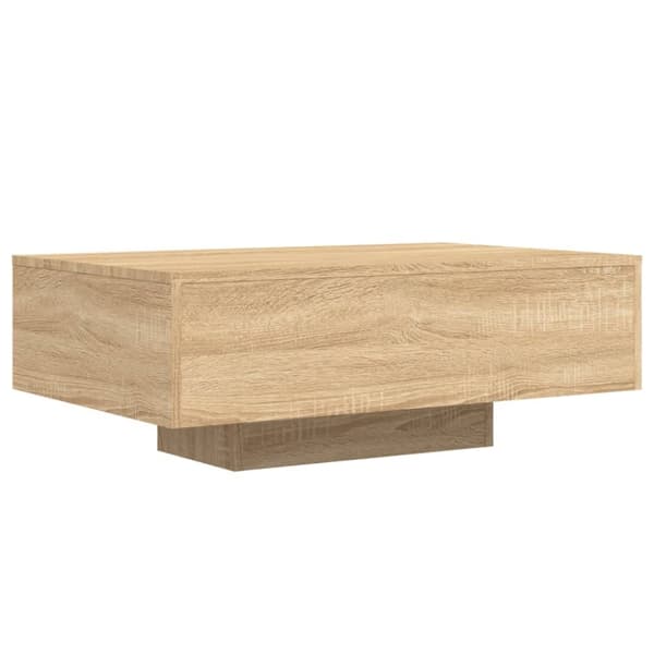 vidaXL Salongbord med LED-lys sonoma eik 85x55x31 cm
