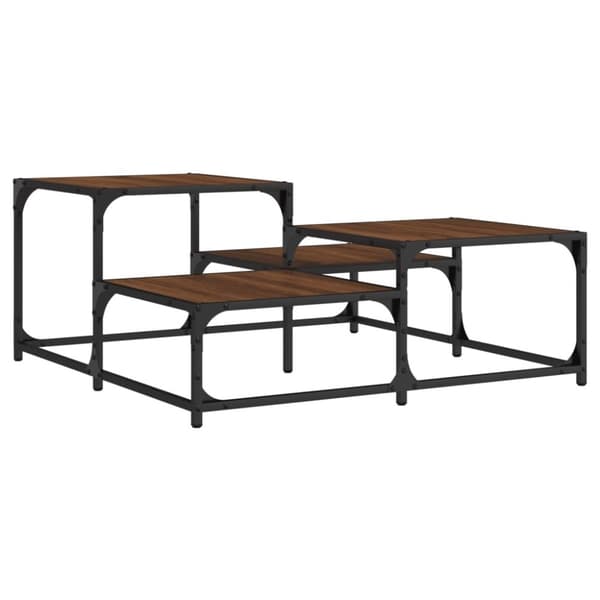 vidaXL Sohvapöytä ruskea tammi 87,5x87,5x40 cm tekninen puu
