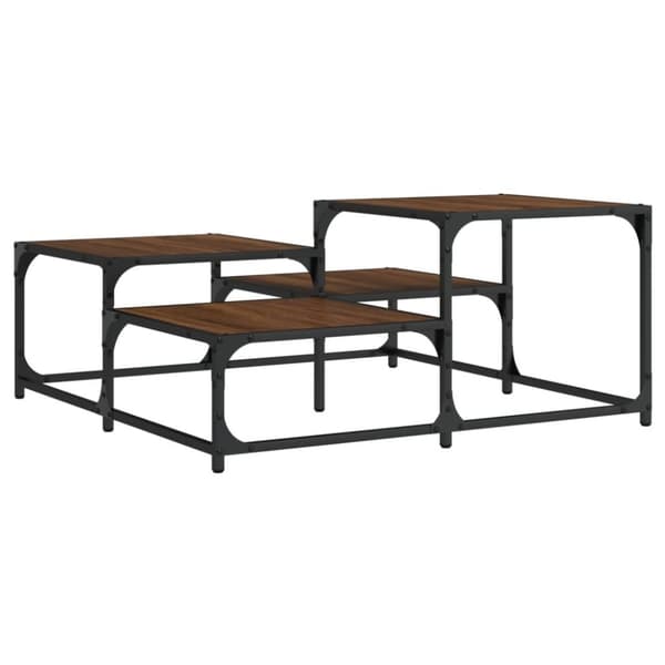 vidaXL Sohvapöytä ruskea tammi 87,5x87,5x40 cm tekninen puu