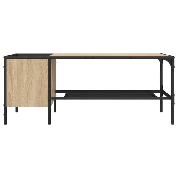 vidaXL Soffbord med hylla sonoma-ek 100x51x40 cm konstruerat trä