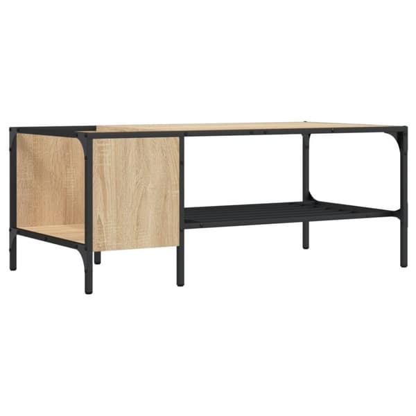 vidaXL Soffbord med hylla sonoma-ek 100x51x40 cm konstruerat trä