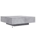 Miniatyrbillede 8 af 11: vidaXL sofabord med LED-lys 100x100x31 cm betongrå