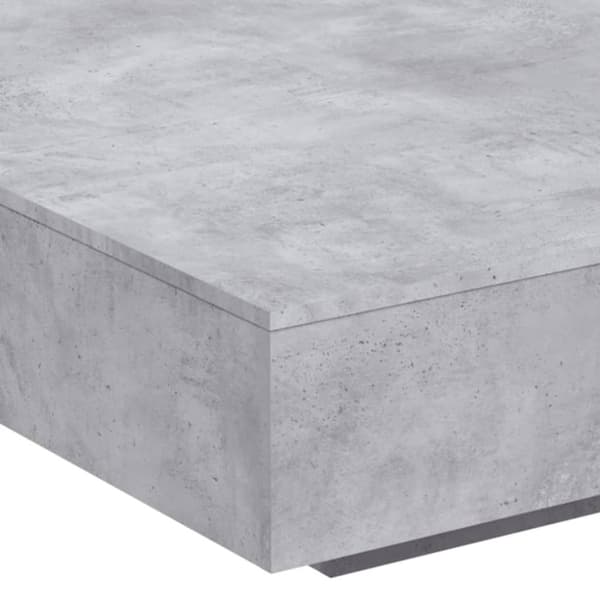 vidaXL sofabord med LED-lys 100x100x31 cm betongrå