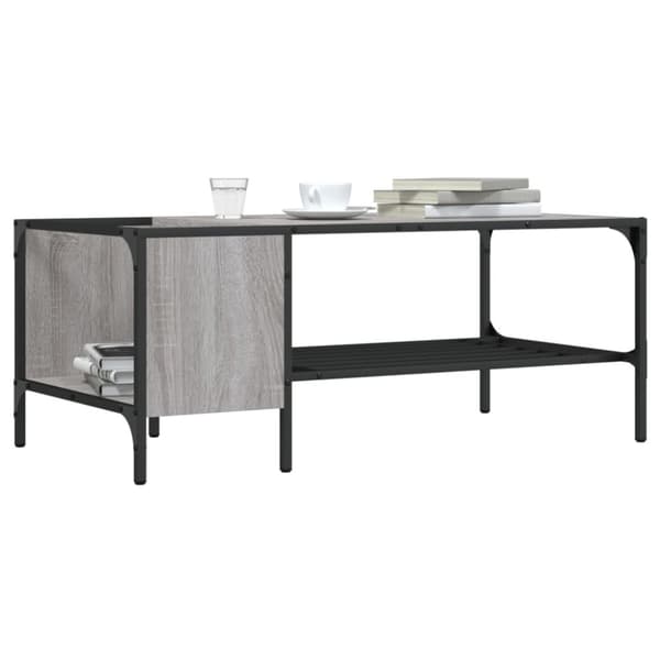 vidaXL Sohvapöytä telineellä harmaa Sonoma 100x51x40 cm tekninen puu