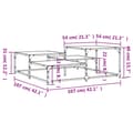 Miniatyrbillede 8 af 9: vidaXL sofabord 107x107x40 cm konstrueret træ sort