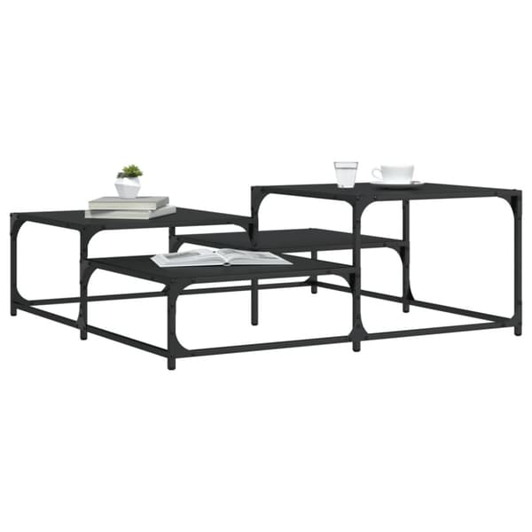vidaXL sofabord 107x107x40 cm konstrueret træ sort