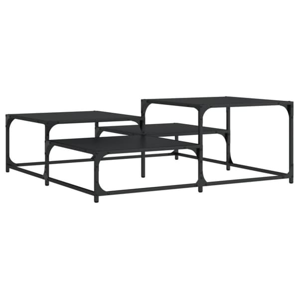 vidaXL sofabord 107x107x40 cm konstrueret træ sort
