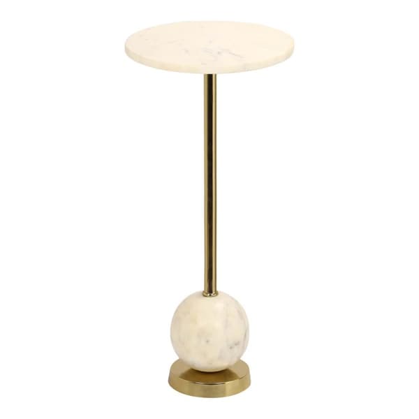 Salo sofabord , hjørnebord Ø25cm marmor messing, marmor.