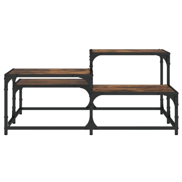 vidaXL Salongbord røkt eik 87,5x87,5x40 cm konstruert tre