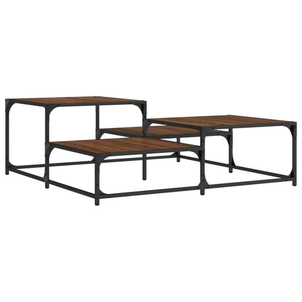 vidaXL Salongbord brun eik 107x107x40 cm konstruert tre