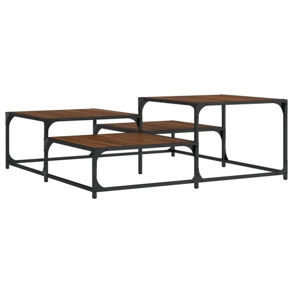 vidaXL Salongbord brun eik 107x107x40 cm konstruert tre