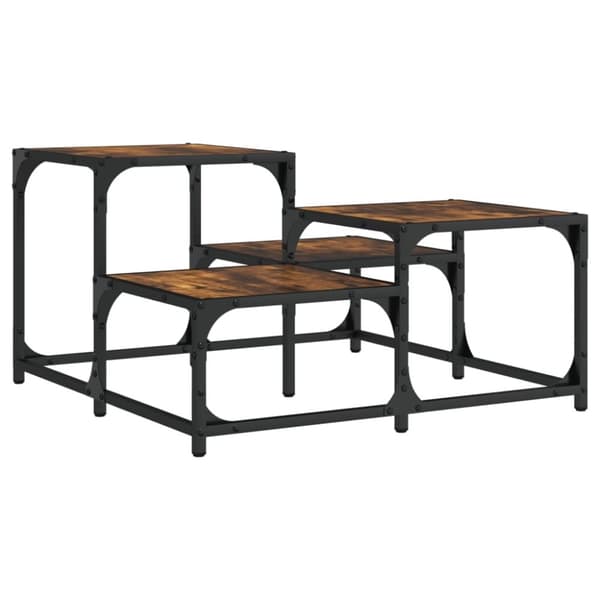 vidaXL sofabord 68x68x40 cm konstrueret træ røget egetræsfarve