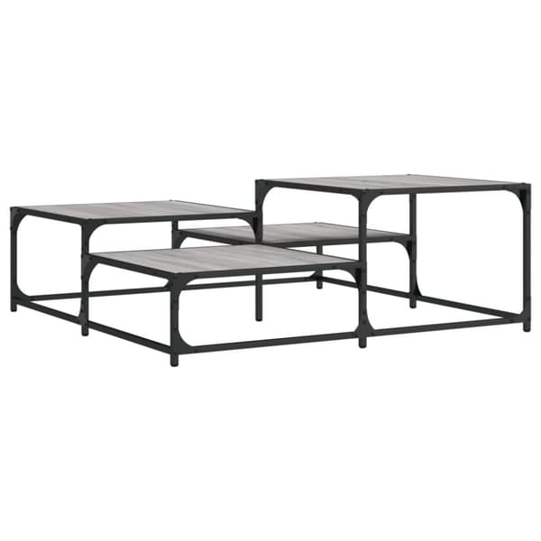 vidaXL sofabord 107x107x40 cm konstrueret træ grå sonoma-eg