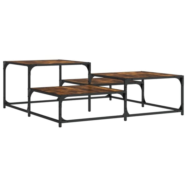vidaXL Sohvapöytä savutammi 107x107x40 cm tekninen puu