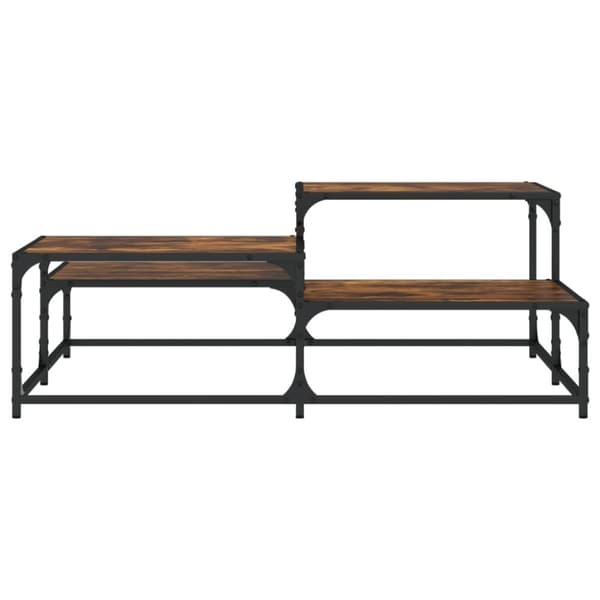 vidaXL Soffbord rökfärgad ek 107x107x40 cm konstruerat trä
