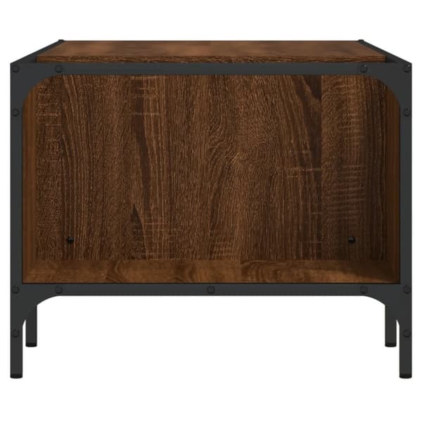 vidaXL Soffbord med hylla brun ek 100x51x40 cm konstruerat trä